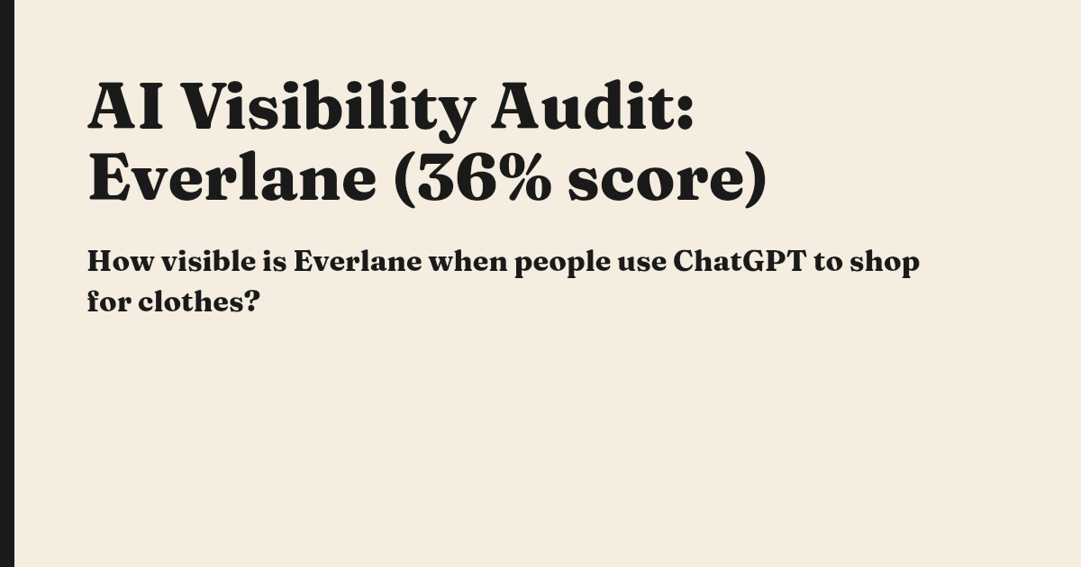 AI Visibility Audit: Everlane (36% score)