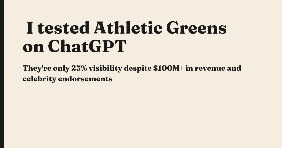  I tested Athletic Greens on ChatGPT 